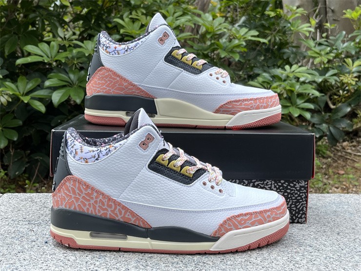 Air Jordan 3 Red Stardust floral pattern