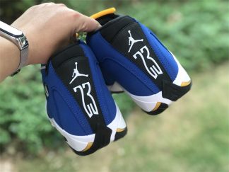 Men's Air Jordan 14 Retro Laney Blue back heel