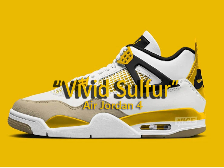 Get ready to step out in style with this eye-catching Jordan 4 “Vivid Sulfur”