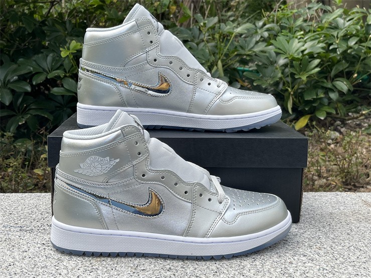 Air Jordan 1 High Golf Gift Giving Metallic Silver